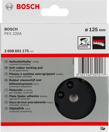 Bosch 125 mm soft rubber backing pad.