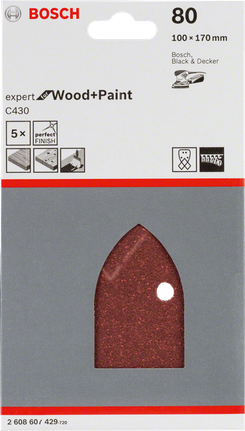 Bosch C430 5-piece sanding sheets.