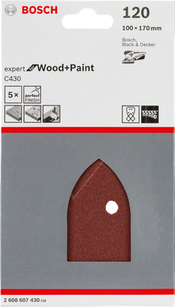 Bosch C430 5-piece 120-grit sanding sheets.
