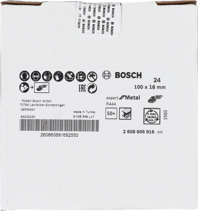 Fibre sanding disc R444, Expert for Metal Bosch fibre sanding disc R444 expert for metal 100×16 mm.