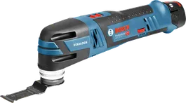 Bosch GOP 12V-28 cordless multi-tool with Starlock blade.