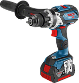 Bosch GSB 18V-75 C cordless combi drill with side handle.