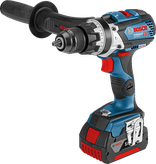 Bosch GSB 18V-75 C cordless combi drill with side handle.