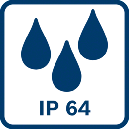 International Protection Marking 64 Dust tight and protected against splash water