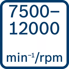 No load speed 7500 - 12000 min-1/rpm