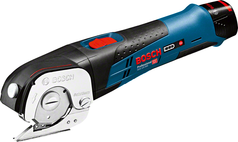 Bosch GUS 12V-300 cordless universal shear for cutting.
