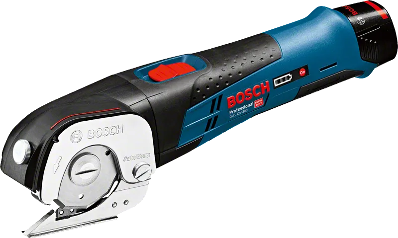 Bosch GUS 12V-300 cordless universal shear for cutting.