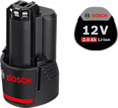 Bosch 12V 2.0Ah Li-Ion battery pack.