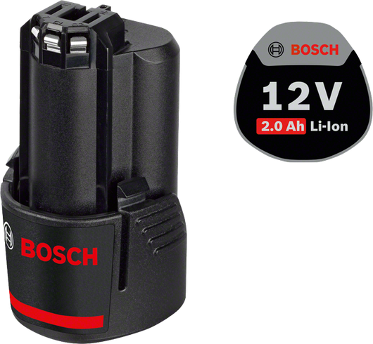 GBA 12V 2.0Ah Bosch 12V 2.0Ah Li-Ion battery pack.