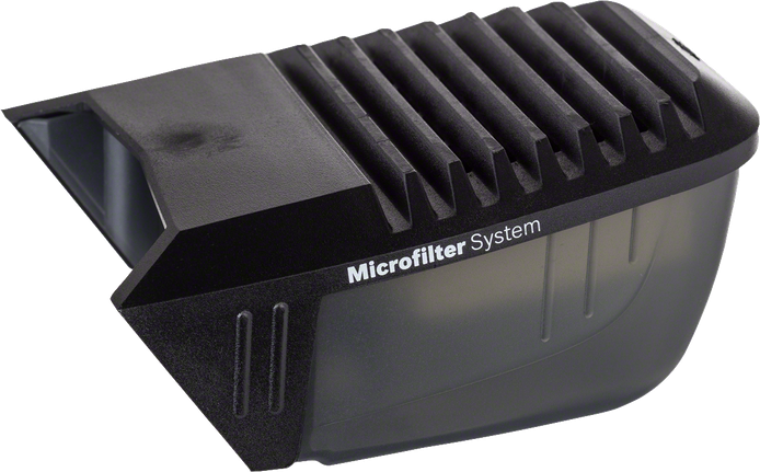 Dust box with filter (of black execution) Bosch dust box with microfilter system, black.