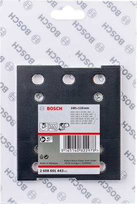 Bosch 100×110mm sanding sheet.