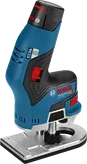 Bosch GKF 12V-8 cordless palm router, ergonomic grip.