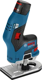 Bosch GKF 12V-8 cordless palm router, ergonomic grip.
