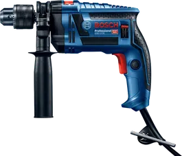 Bosch GSB 13 RE impact drill with side handle.