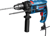 Bosch GSB 16 RE impact drill with side handle.