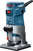 Bosch GMR 1 palm router for precise edge trimming.