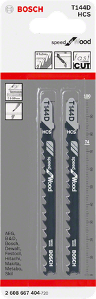 Bosch T144D jigsaw blades 2-pack.