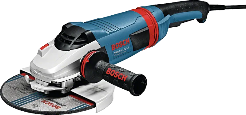 Bosch GWS 24-180 LV angle grinder with 180mm disc.
