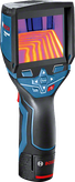 Bosch GTC 400 C thermal imaging camera detects heat patterns.