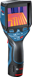 Bosch GTC 400 C thermal imaging camera detects heat patterns.