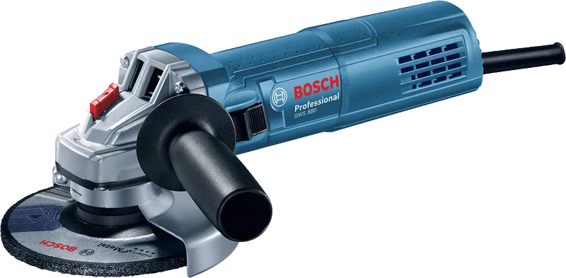 Bosch GWS 880 angle grinder with side handle.