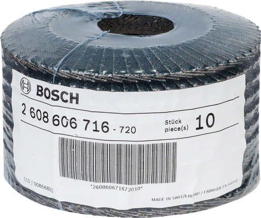 Bosch flap wheel pack for sanding or grinding tasks.