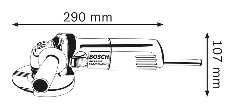 Angle grinder dimensions.