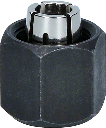 Bosch collet 1/4 inch with nut for tool holding.