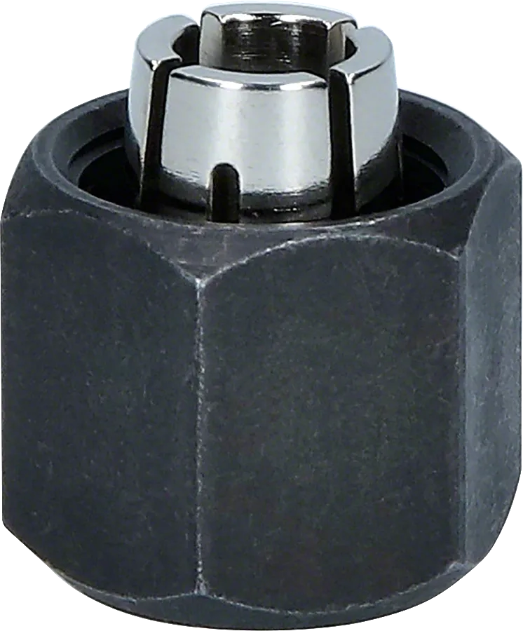 Bosch collet 1/4 inch with nut for tool holding.