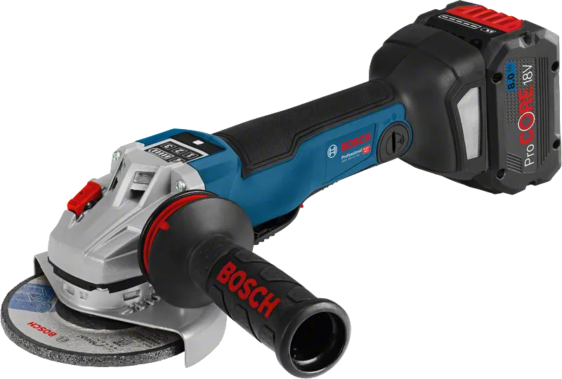 Bosch GWS 18V-10 PSC cordless angle grinder, 125 mm disc.