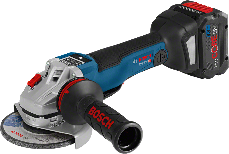 Bosch GWS 18V-10 PSC cordless angle grinder, 125 mm disc.