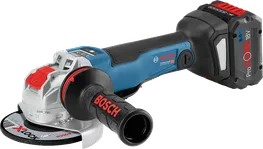 Bosch GWX 18V-10 angle grinder with case and batteries.
