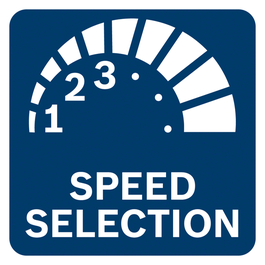 Best work results with speed pre-selection for applications requiring material-specific speed