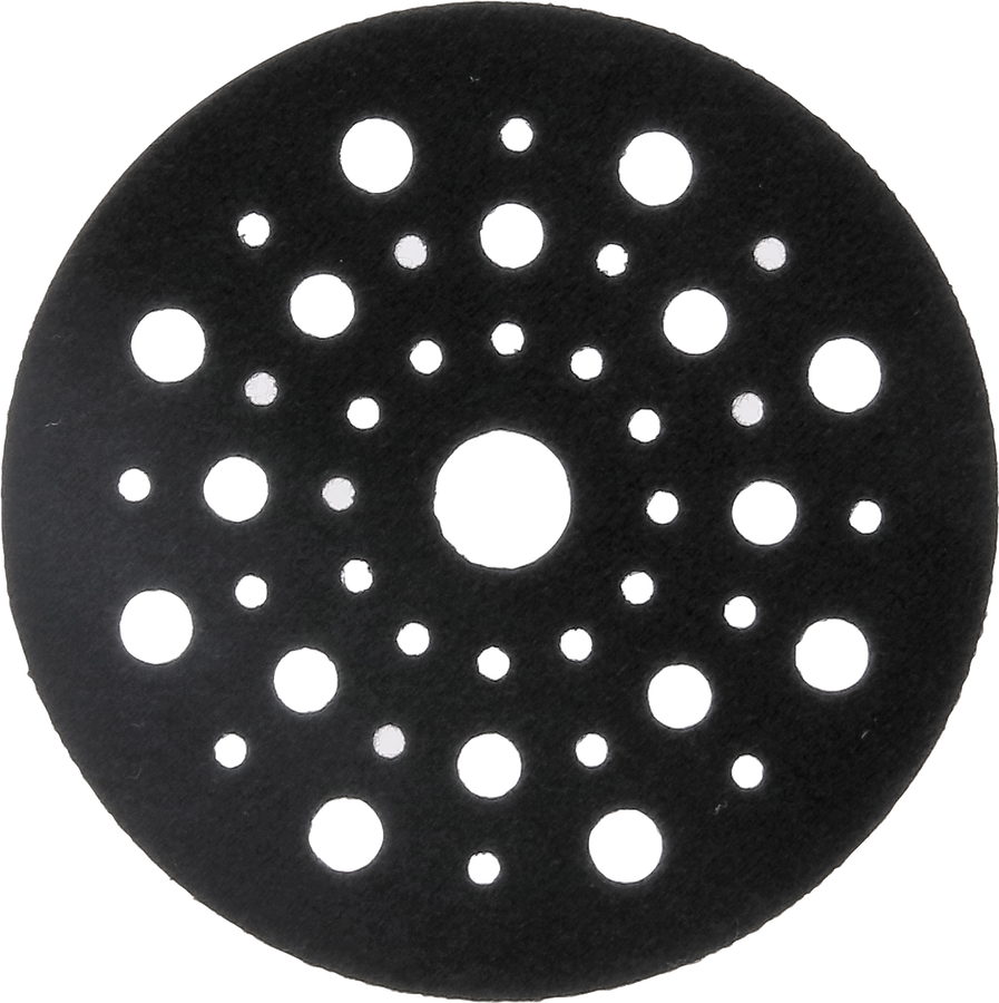Bosch sanding pad with multiple dust extraction holes.