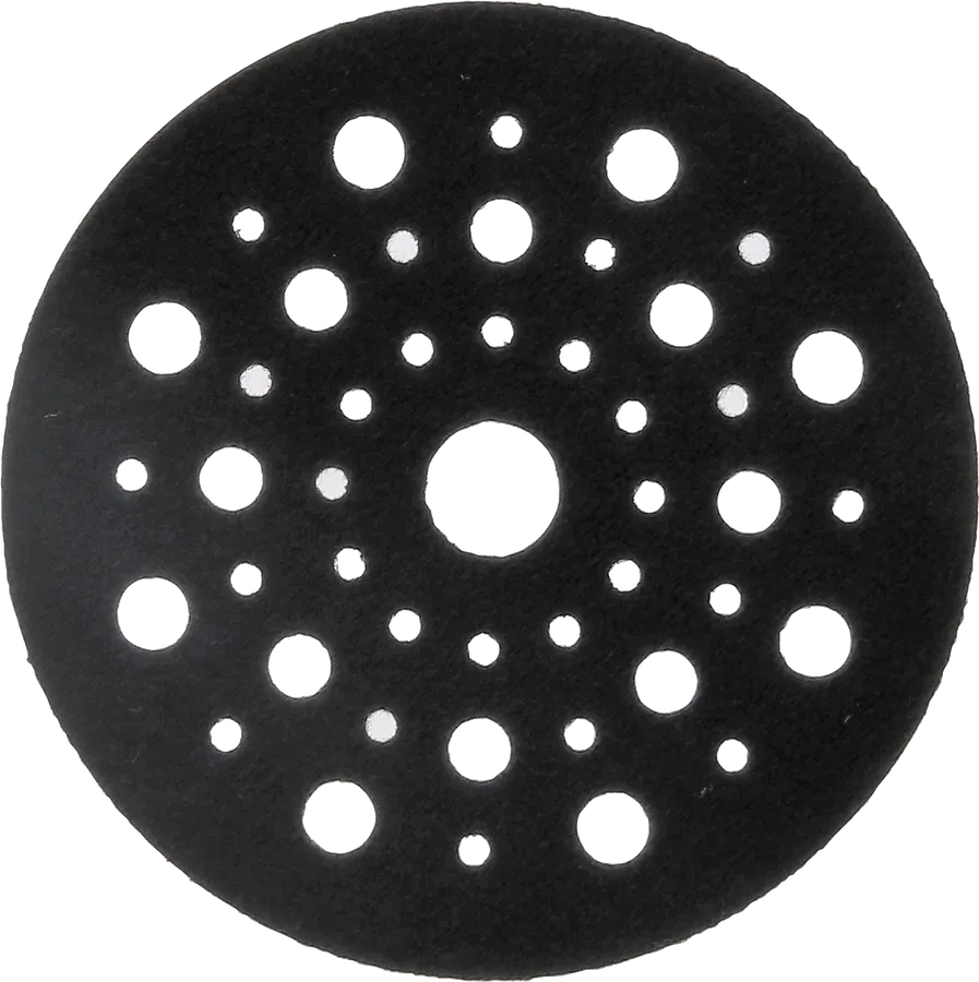 Bosch sanding pad with multiple dust extraction holes.
