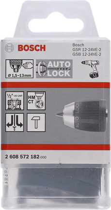 Keyless chucks up to 13 mm Bosch keyless chuck 1.5–13 mm.