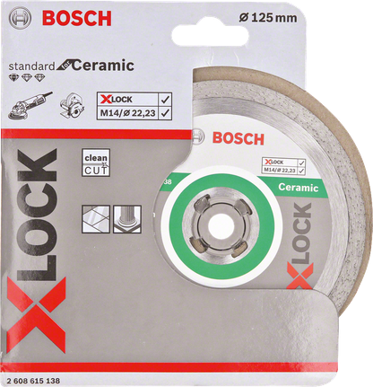 X-LOCK Standard for Ceramic diamond cutting disc 125x22.23x1.6x7 Bosch X-LOCK ceramic cutting disc for 125mm grinders.
