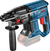 Bosch GBH 18V-20 rotary hammer with side handle.