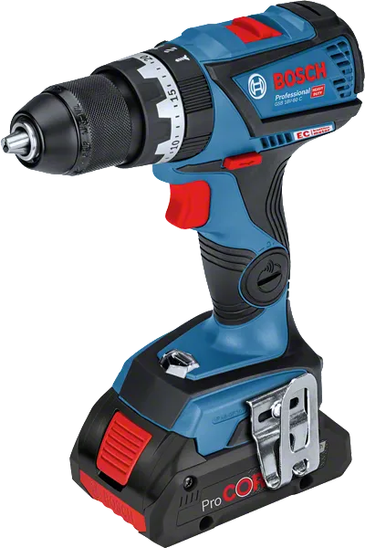 Bosch GSB 18V-60 C cordless drill with ProCORE battery.