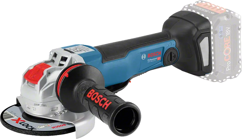 Bosch GWX 18V-10 PC cordless angle grinder with X-LOCK.