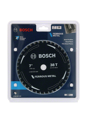 Ferrous metal circular saw blade 7 inch 38 teeth Bosch 7″ 38T ferrous metal saw blade.