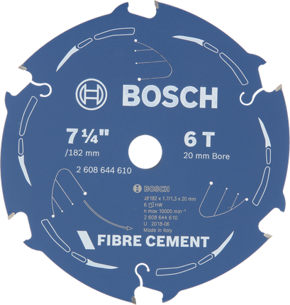Fibre cement circular saw blade 7 1/4 inch 6 teeth Bosch fibre cement circular saw blade 7 1/4 inch 6 teeth.