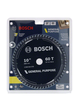 General purpose circular saw blade 10 inch 60 teeth Bosch 10″ 60T general purpose circular saw blade.