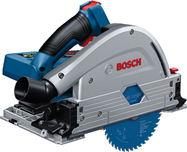 Bosch GKT 18V-52 cordless track saw for precise cutting.