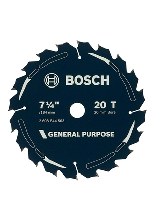 Bosch general purpose 7 1/4 inch circular saw blade 20 teeth.