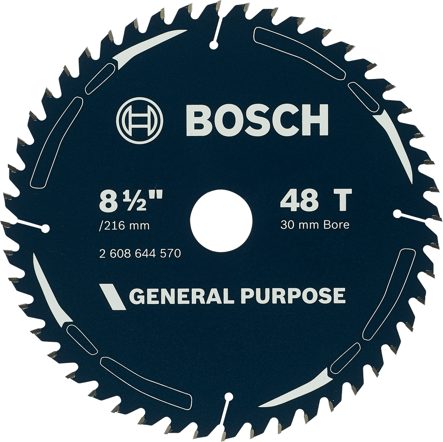 Bosch general purpose circular saw blade 8 1/2 inch 48 teeth.