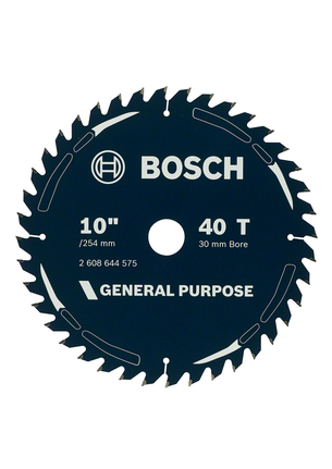General purpose circular saw blade 10 inch 40 teeth Bosch general purpose 10 inch 40 teeth circular saw blade.