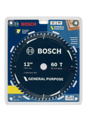 General purpose circular saw blade 12 inch 60 teeth Bosch 12″ 60 teeth general purpose saw blade.