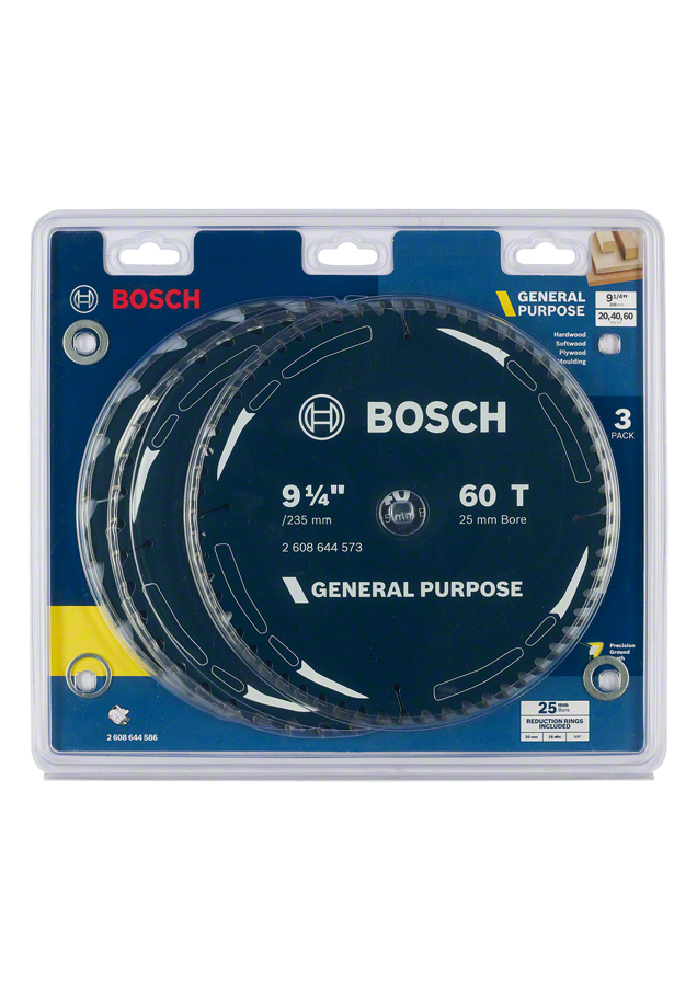 Bosch general purpose circular saw blade set 9 1/4 inch 3-pack.