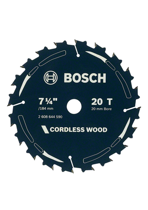 Cordless wood circular saw blade B 254x30-40 Bosch cordless wood circular saw blade, 7 1/4 inch 20 teeth.